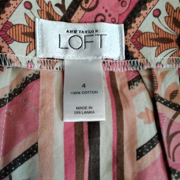 Ann Taylor Loft Skirt Chevron and Stripes Size 4 - Picture 6 of 7